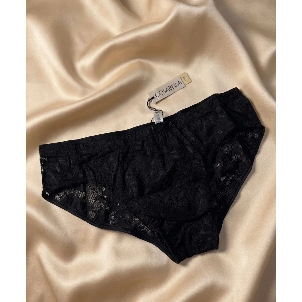 Cosabella Never Say Never Lace Micro Brief‎ Black Sheer Italian Lace Men's L